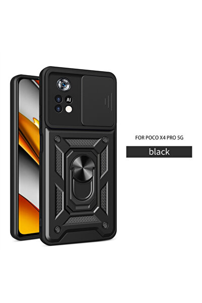 Choice جراب NFC لهاتف Poco X4 Pro 5G أسود لهاتف Xiaomi Poco X4 Pro 5G مع حامل...