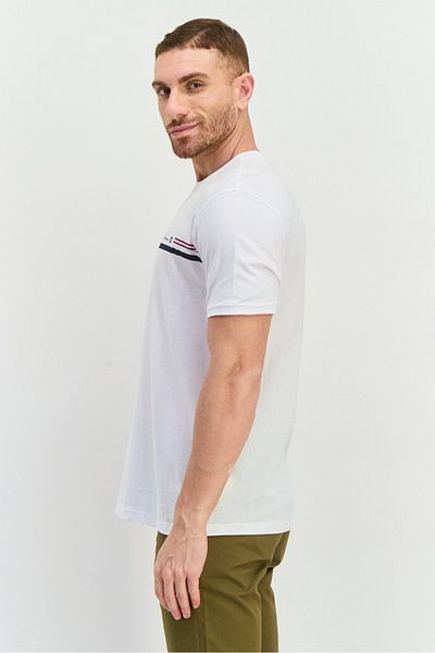 Ben Sherman Men Crew Neck Short Sleeves Brand Logo T-shirt, White