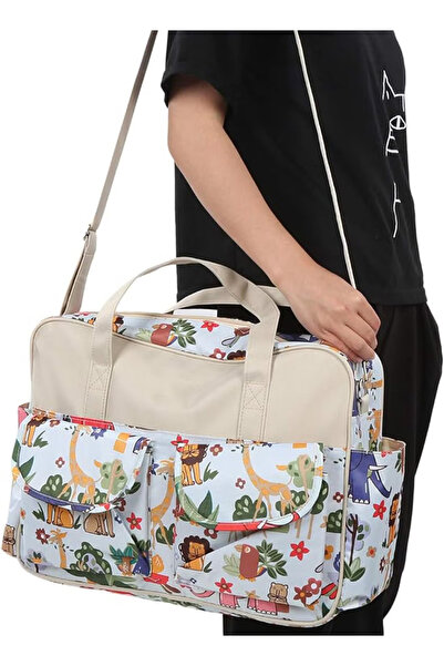 Yelajoy Multifunctional Animal Print Travel Diaper Bag,Light Weight with Changing Mat,Adjustable Straps