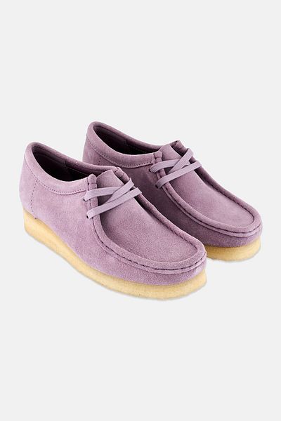 CLARKS Women Standard Wallabee Suede Lace Up Shoes, Purple