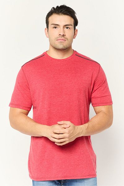 Company Eighty One Men Crew Neck Short Sleeve Heather T-shirts, Red