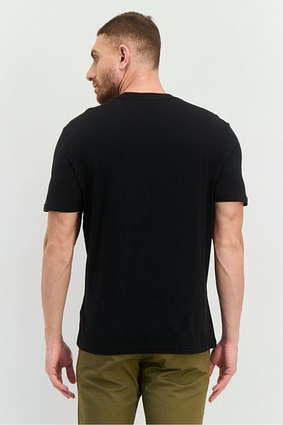 Ben Sherman Men Crew Neck Short Sleeves Brand Logo T-shirt, Black