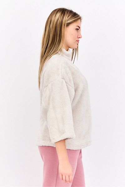 Reebok Women Sportswear Fit Half Zip Outdoor Sweatshirts, Off White