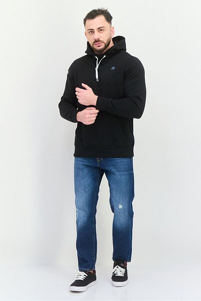 Avalanche Men Hooded Long Sleeve Brand Logo Sweatshirt, Black