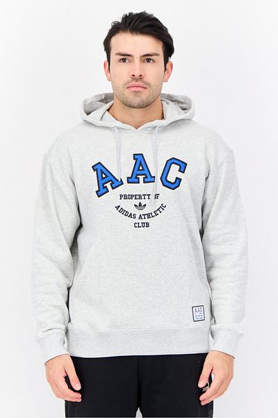 adidas Men Sportswear Fit Long Sleeve Outdoor Hoodie, Light Grey