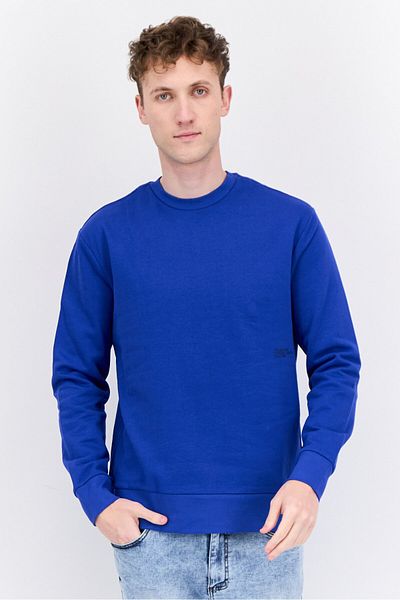 GAS Men Crew Neck Graphic Print Long Sleeves Sweatshirt, Blue