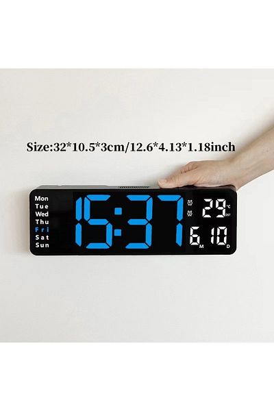 Choice 12 inch BBL Large Digital Wall Clock Remote Control Temp Date Week Display Timer Countdown Table Clo