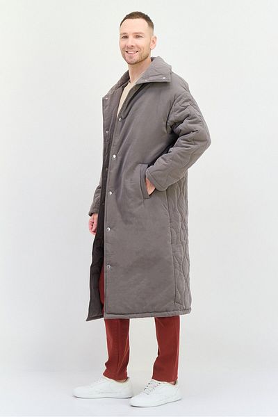 Asos Design Men Quilted Trench Coat, Grey
