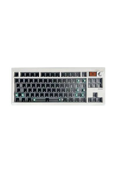 Choice WHITE ZUOYA Gmk87 Gasket-mounted Bluetooth 5.1/2.4G/Type-C Wired Mechanical Keyboard Kitwith TFT Scr