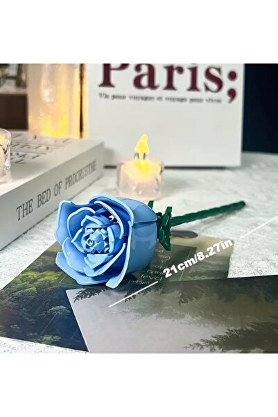 aysequlce Blue DIY Rose Building Toy Gift Rose Birthday Valentine's Day Mothe...
