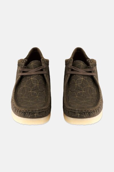 CLARKS Men Standard Wallabee Lace Up Casual Shoes, Olive