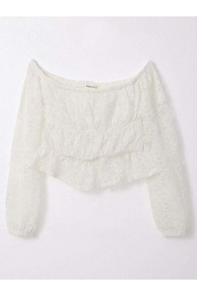 Zekids Girl's Long Sleeve Lace Crop