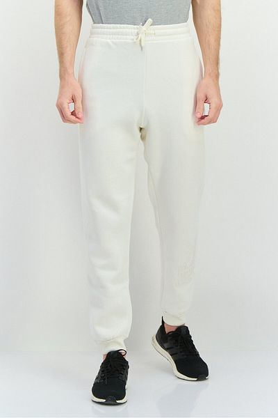 Fudo Men Regular Fit Brand Logo Jogger Pants, Cream