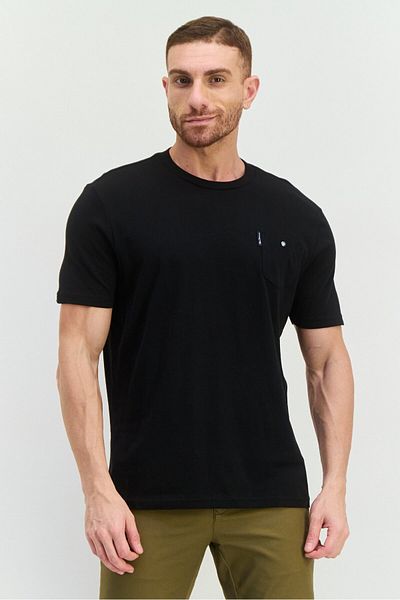 Ben Sherman Men Crew Neck Short Sleeves Brand Logo T-shirt, Black