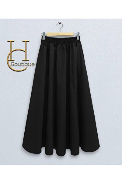 ZF BUTİK Long Skirt Made of Poplin Fabric - Fillet Pocket and Unlined