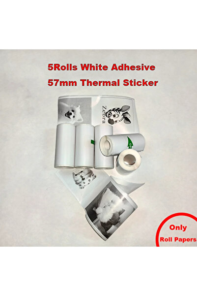 Choice10 5 ورق لاصق أبيض صغير للصور، طابعة صور محمولة بدون حبر ، حراري ، 57 م...