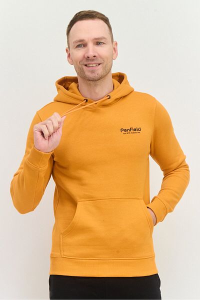 Penfield Men Hooded Brand Logo Long Sleeve Sweatshirt, Orange