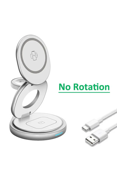 Choice حامل شحن لاسلكي معدني مغناطيسي قابل للدوران 360 درجة من فيكيفون، فضي ا...