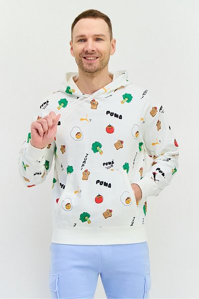 Puma Men Sportswear Fit Long Sleeves Outdoor Sweatshirt, White Combo