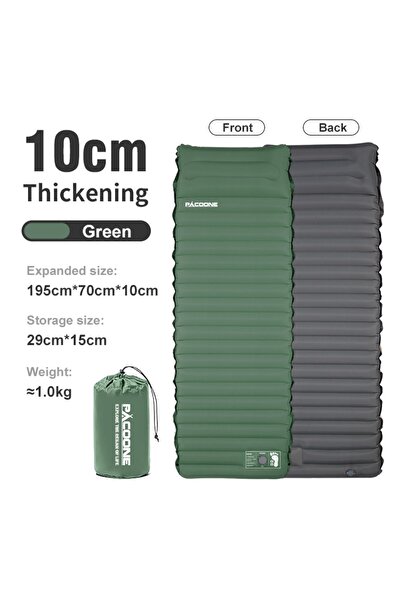 Choice مرتبة تخييم خارجية سميكة خضراء اللون خفيفة الوزن للغاية قابلة للنفخ ذا...