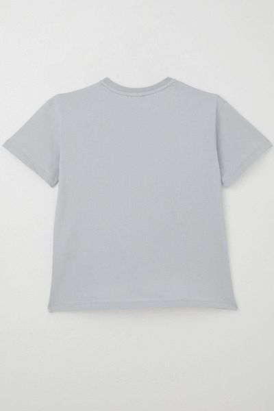 Breeze Boys' T-Shirt with Embossed Lettering Printed, Ages 9-14, Gray