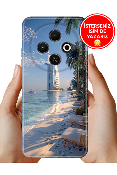 TECNO Spark 30C Kılıf Ergonomik Resimli Desenli Silikon Dubai Beach