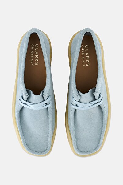 CLARKS Women Standard Wallabee Cup Lace Up Shoes, Sky Blue