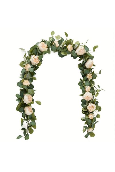 Choice Champagne Artificial Peony Rose Vine, Wedding Party Decoration Artificial Flowers, Green Wall Hangin