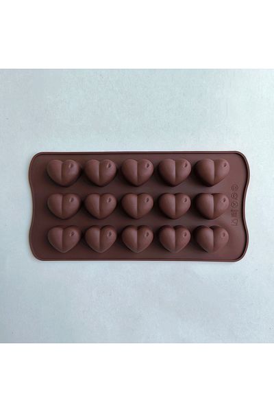 Choice قالب شوكولاتة من السيليكون على شكل قلب ماسي بـ 15 تجويفًا من Style2-chocolate، مصنوع يدويًا من حلوى البسكويت J