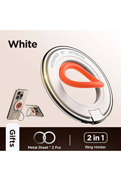 Choice White Joyroom Ring Phone Holder Colorful Magnetic Kickstand Silicone Ring Magnetic Phone Grip Holder