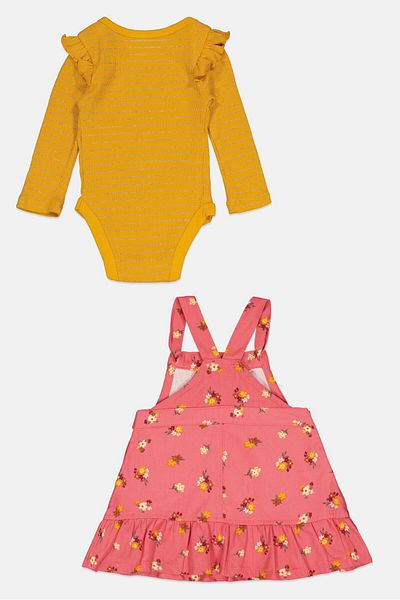 NANETTE LEPORE Toddlers Girl 2 Piece Printed Dress And Long Sleeves Top Set, Pink