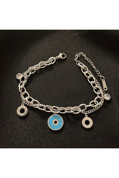 Zeyn Silver Steel Bracelet-Anklet