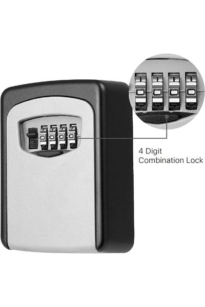 Tactix Durable Solid Cast Iron 4-Digit Code Access Key Safe Box with Code
