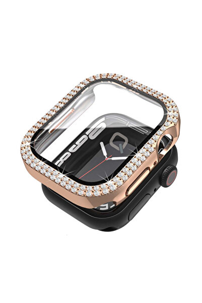 Quse Taşlı Kasa Koruyucu, Apple Watch Series 10/11 42mm ile Uyumlu Ekran Koru...