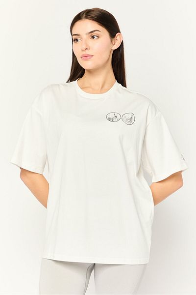 Steve Madden Women Crew Neck Short Sleeves Graphic Print T-shirt, White