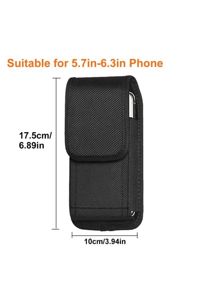 Choice Black 17.5x10cm Tactical Cell Phone Pouch Holster with Free D Shaped B...
