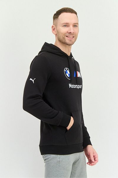 Puma x BMW Motorsport Men Sportswear Fit Long Sleeve Mms Ess Outdoor Sweatshirt, Black