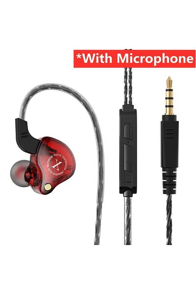 Choice Red With Mic Original X2 Dynamic Wired Earphones Hifi Heavy Bass Earbuds In Ear Gaming Headphones Mo