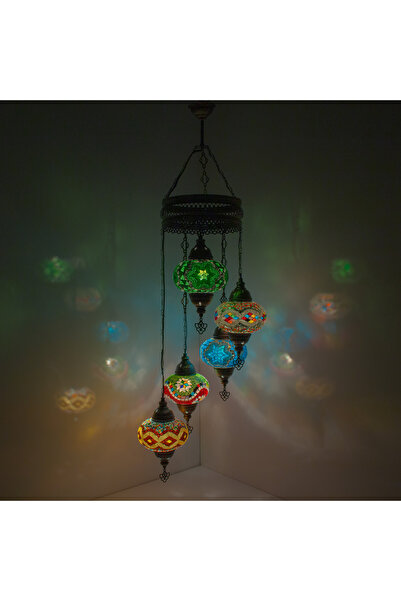 mosland home 13 Çeşit , Mozaik Lamba 5'li Osmanlı Otantik Renkli Camlı El Yap...