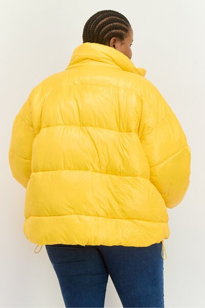 collusion Women Solid Puffer Jacket, Yellow