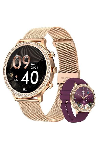 Choice rose and wine red LIGE Fashion Smart Watch For Lady Bluetooth Call Blood Pressure DIY Custom Dial Sp