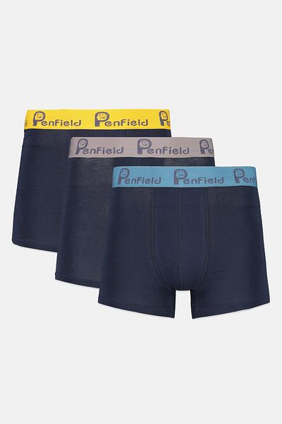 Penfield Men Brand Logo 3 Piece Boxer, Navy