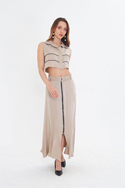 LAMANTE BEJ OKALİPTÜS BLUZ