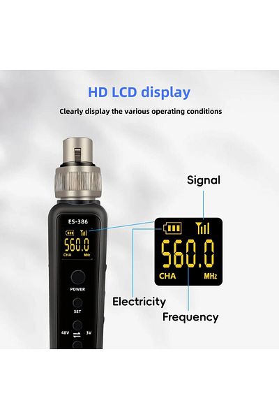 Choice 540-590MHz EALSEM UHF Wireless XLR Transmitter & Receiver System, for Dynamic & Condenser Microphone