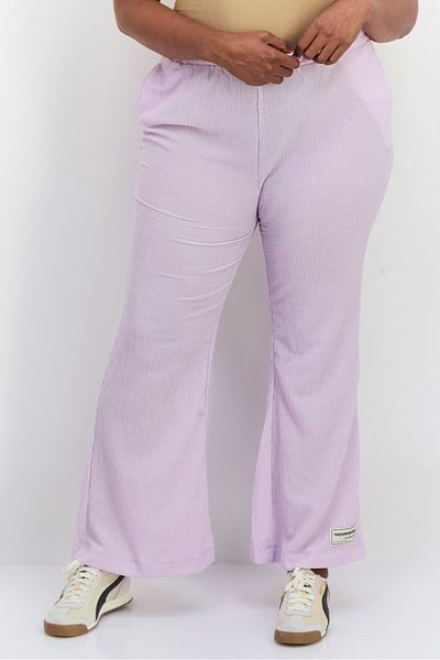 The Giving Movement Women Regular Fit Textured Palazzo Pants, Lavender