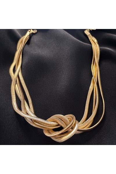 Zeyn Italian Chain Gold Steel Necklace