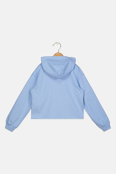 Tommy Hilfiger Kids Girl Hooded Embroidered Long Sleeves Sweatshirt, Blue