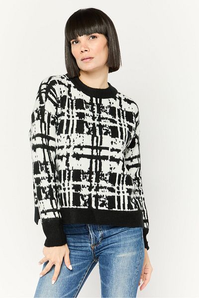 Dkny Women Crew Neck Knitted Sweater, Black