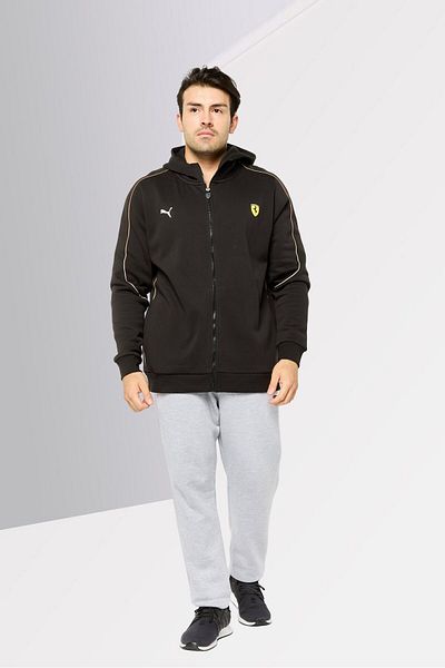 Puma x Scuderia Ferrari Men Sportswear Fit Long Sleeve Outdoor Sweatshirts, Black Combo