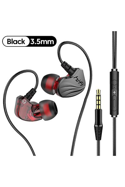 Choice 3.5mm Black T2000 Waterproof Sports Binaural Wired Headset Hifi Metal Bass Earbud Headphone Sport St
